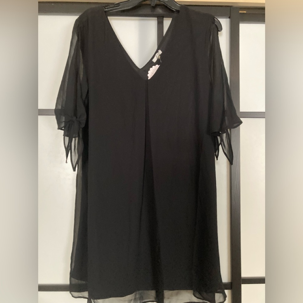 NWT little black dress with with flutter 
sleeves
